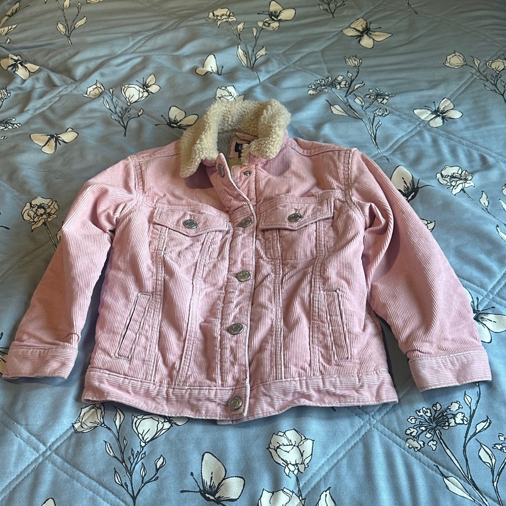 Baby GAP Pink Corduroy Jacket with Sherpa